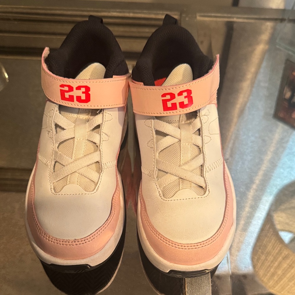 Kids 23 Pink and White Sneakers